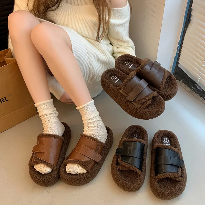 2024 Free Shipping Tlides Diseñador zapatos para mujeres zapatillas peludas zapatillas zapatillas zapatillas de lado de la parte
