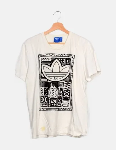 Adidas Camiseta blanca estampada