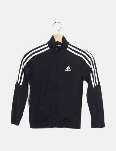 Adidas Chaqueta negra rayas