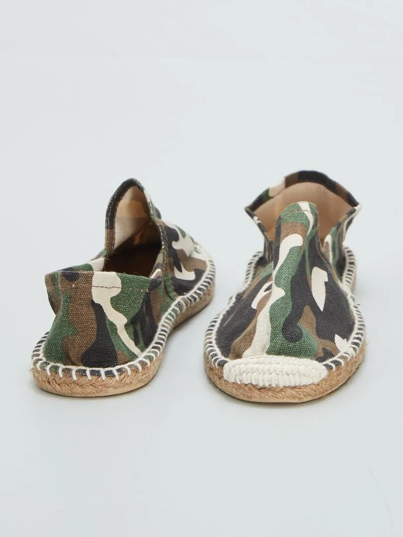 ALPARGATAS DE ESPARTO CON ESTAMPADO DE CAMUFLAJE  BEIGE