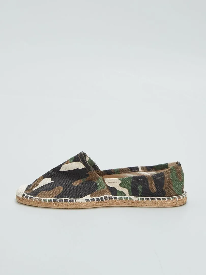 ALPARGATAS DE ESPARTO CON ESTAMPADO DE CAMUFLAJE  BEIGE