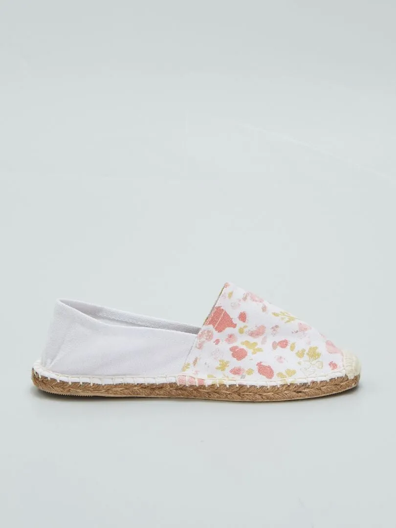 ALPARGATAS DE ESPARTO CON ESTAMPADO DE FLORES  BLANCO