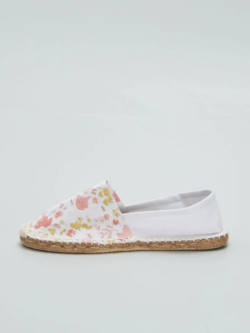 ALPARGATAS DE ESPARTO CON ESTAMPADO DE FLORES  BLANCO