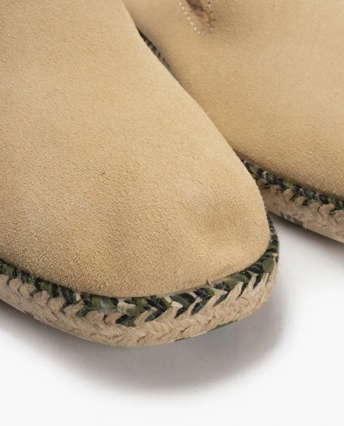 Alpargatas hombre beige de piel y yute MANASLU BEIGE