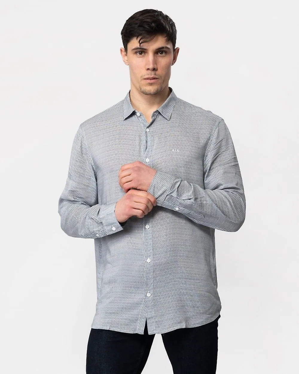 Armani Exchange Armani Exchange Camisa Estampada De Manga Larga Con Estampado De Hombre