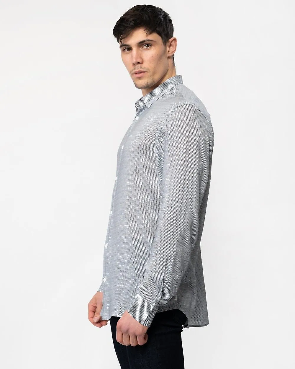 Armani Exchange Armani Exchange Camisa Estampada De Manga Larga Con Estampado De Hombre