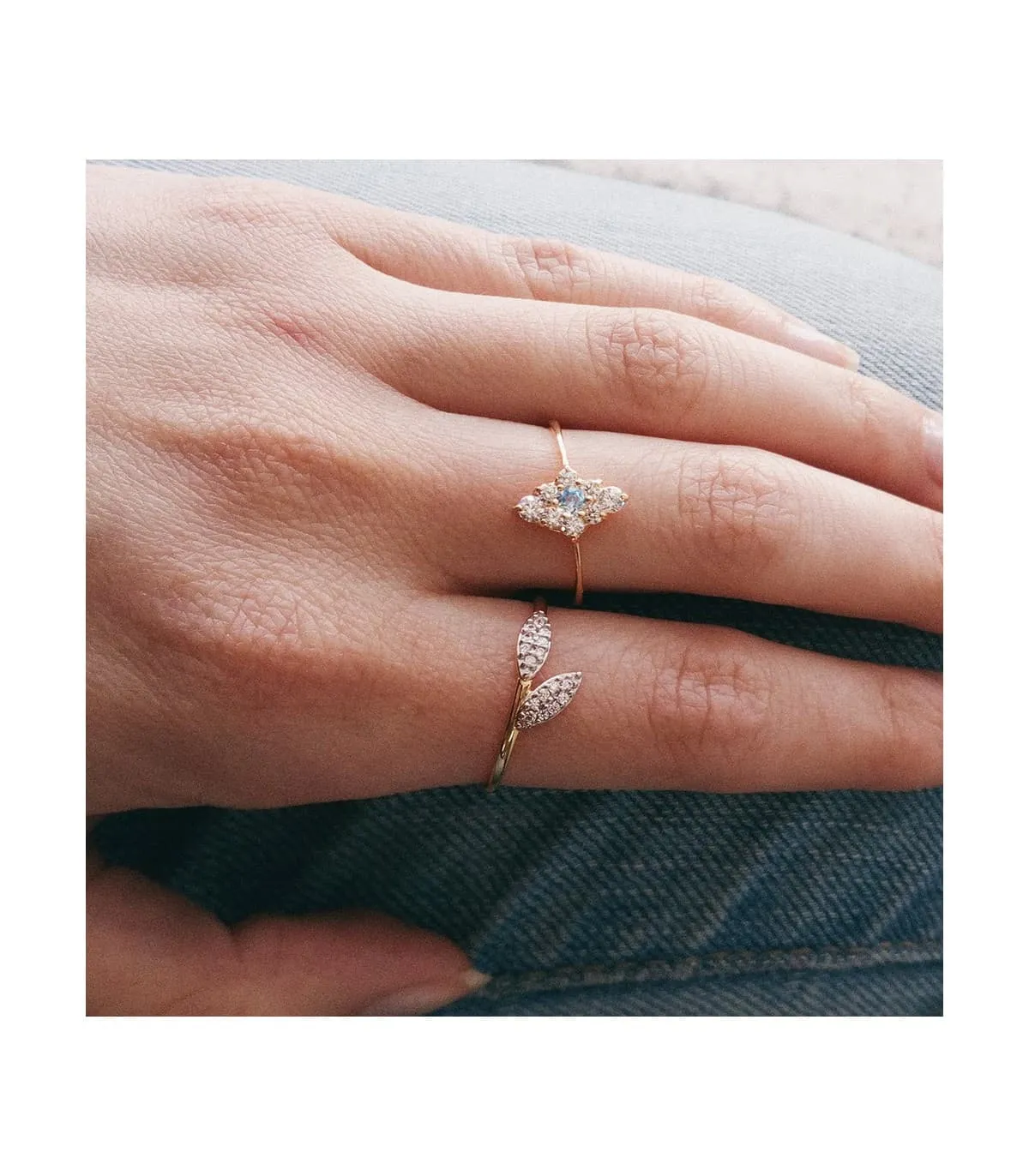 Bague femme 2 Ors 18K Leaf
