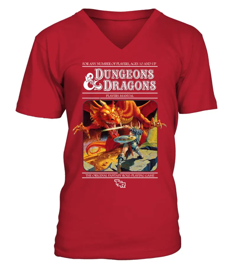 BDND1983001RD. BASIC DUNGEONS &AMP; DRAGON BECMI VERSION  BASIC SET CAMISETA CUELLO EN V UNISEX