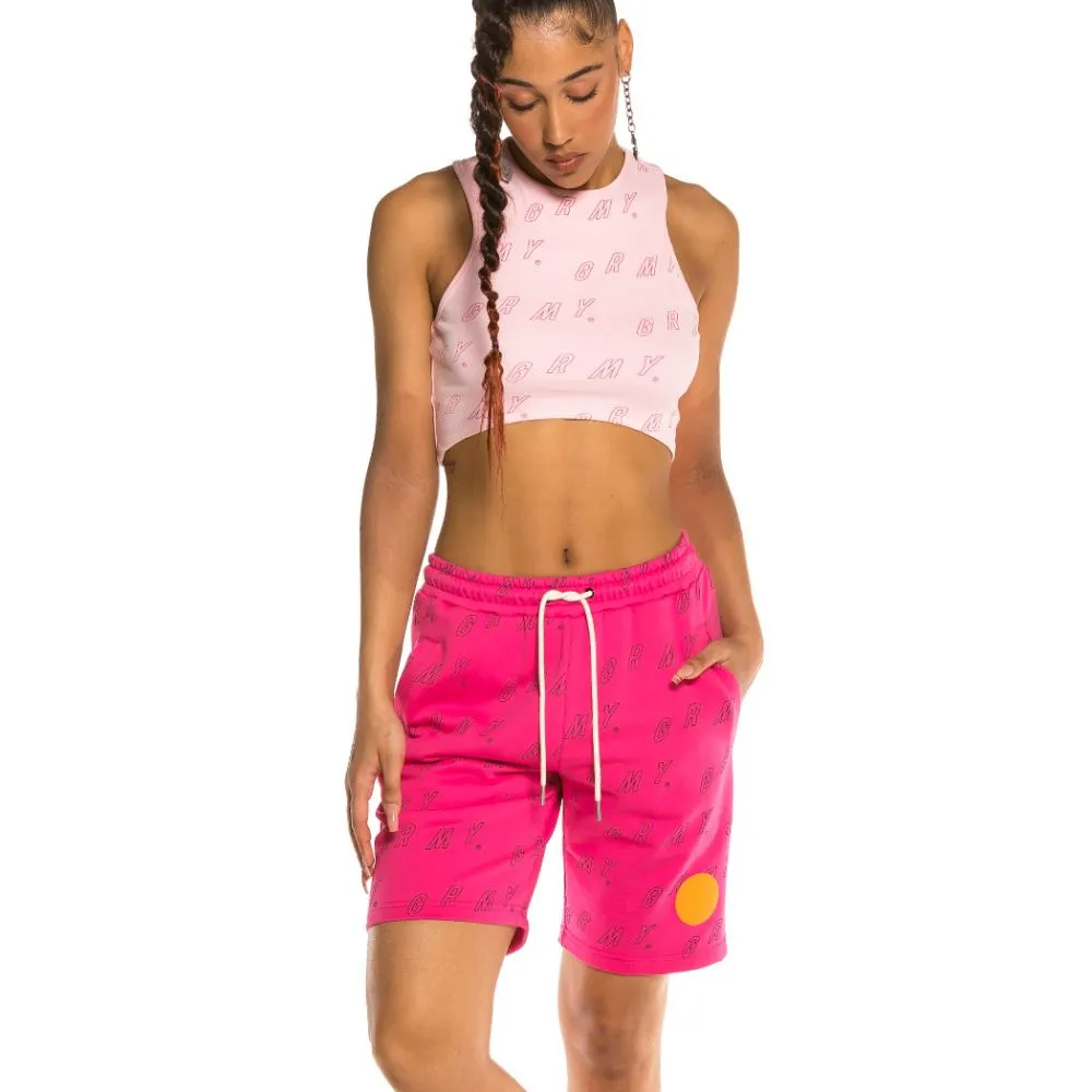Bermuda Unisex Grimey Urmah Dojo All Over Print Sweatshorts SS20 Pink