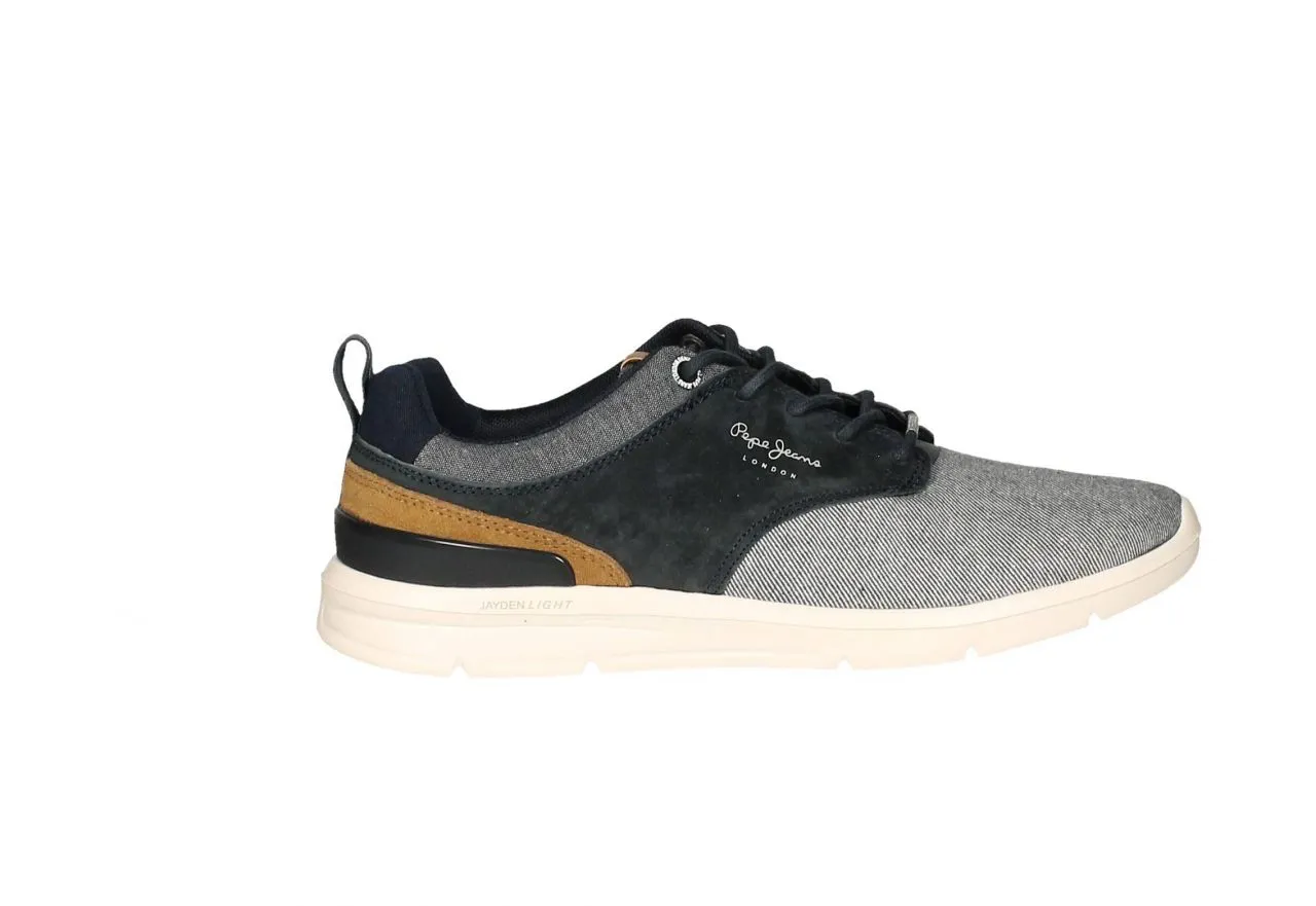 Blucher Lona Azul Lados Nobuck Talon Nobuck Cuero Piso Blanc