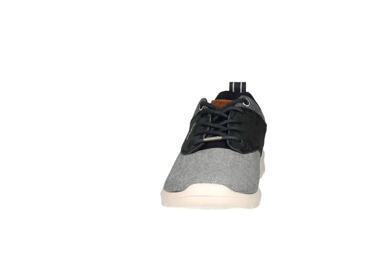 Blucher Lona Azul Lados Nobuck Talon Nobuck Cuero Piso Blanc