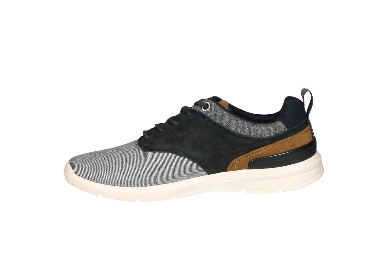 Blucher Lona Azul Lados Nobuck Talon Nobuck Cuero Piso Blanc