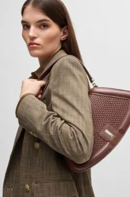 Bolso bandolera Ariell de piel tejida mate
