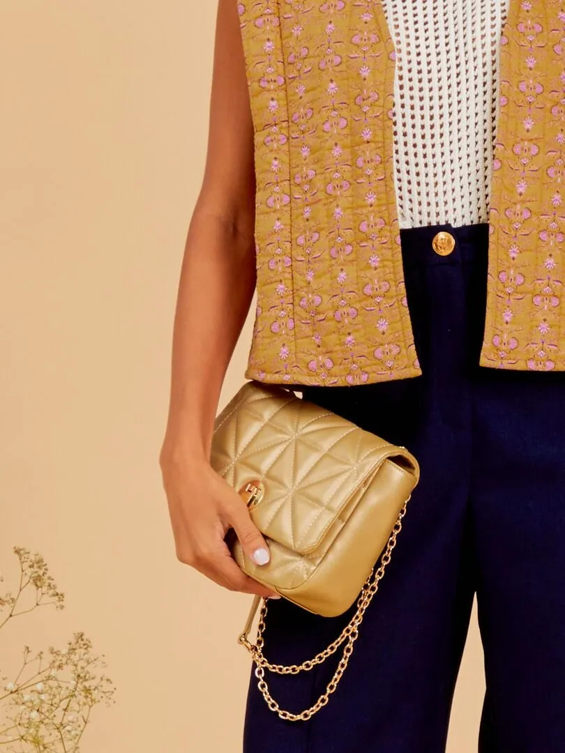 BOLSO BANDOLERA DE EFECTO ACOLCHADO  AMARILLO
