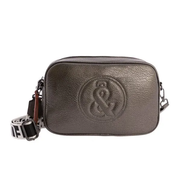 Bolso bandolera FUN AND BASICS piel sintética color estaño o negro