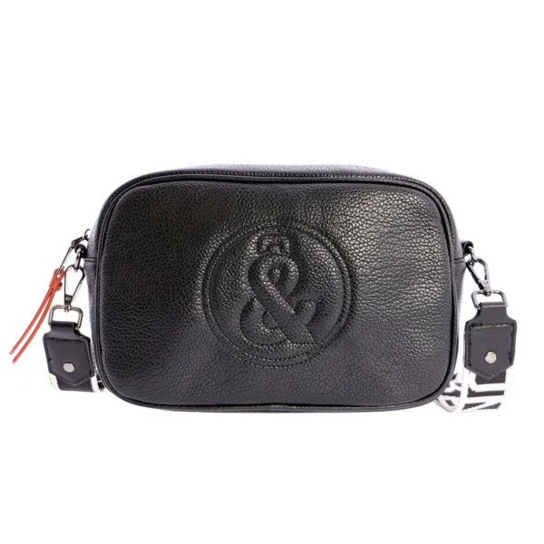 Bolso bandolera FUN AND BASICS piel sintética color estaño o negro