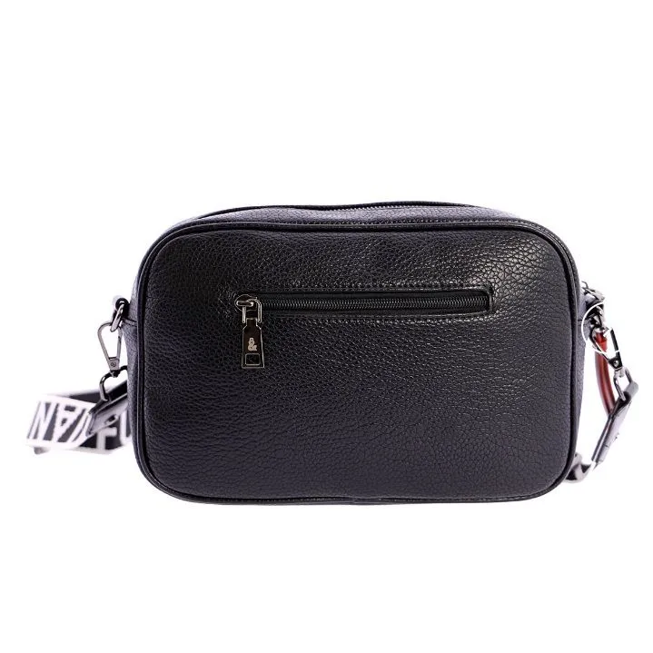 Bolso bandolera FUN AND BASICS piel sintética color estaño o negro