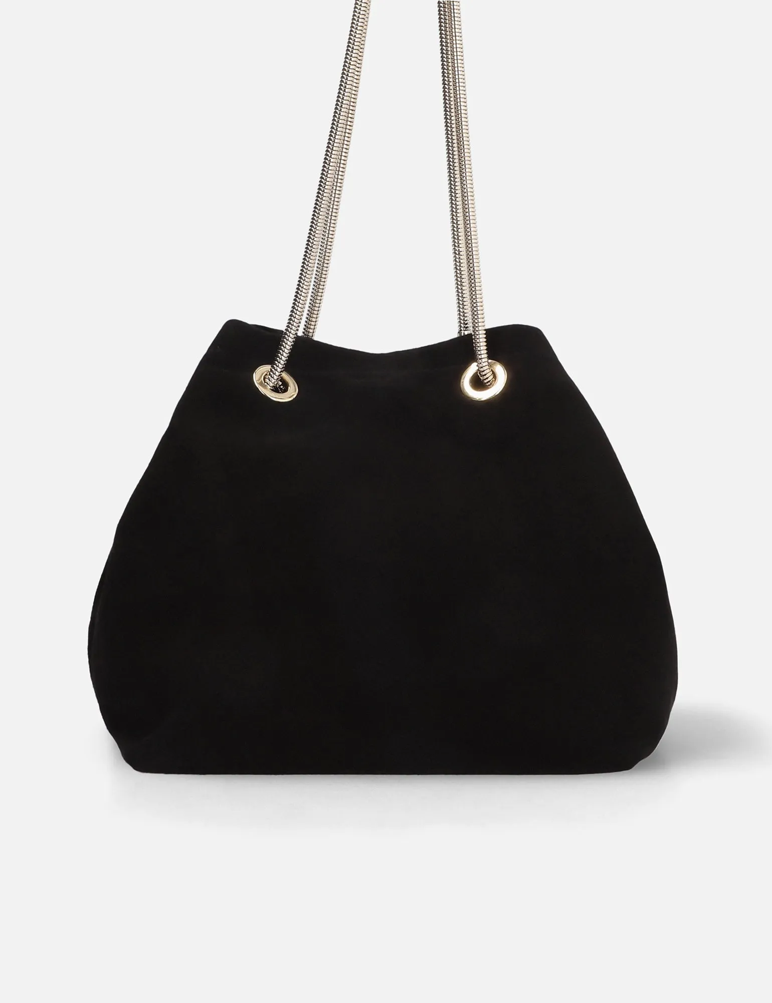 Bolso bombonera en ante color negro