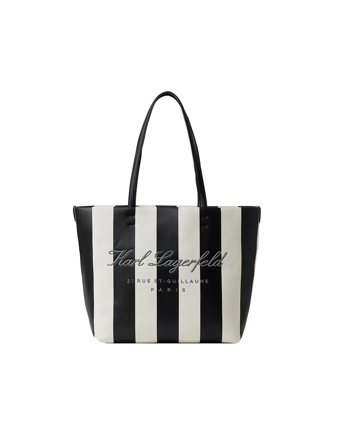 Bolso de lona banco y negro Hotel Karl