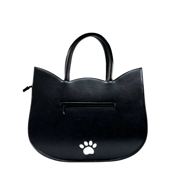 Bolso De Mano Grande Cara de Gato BANNED Negro Heart Of Gold BG7099