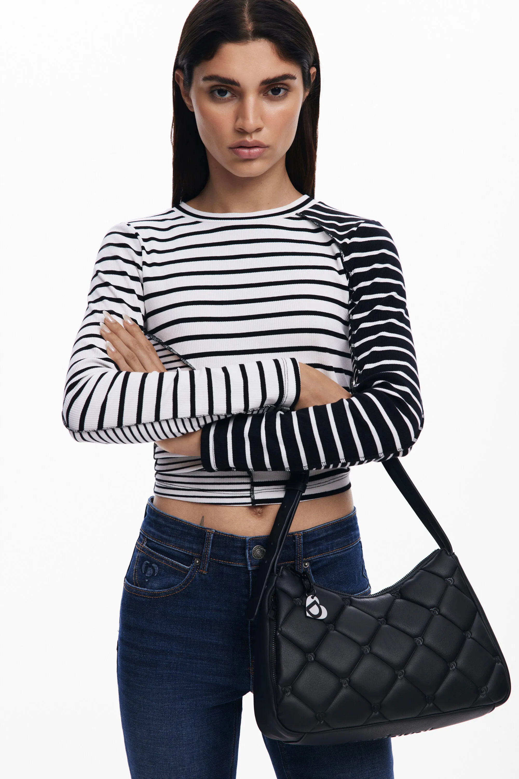 Bolso efecto piel capitoné M