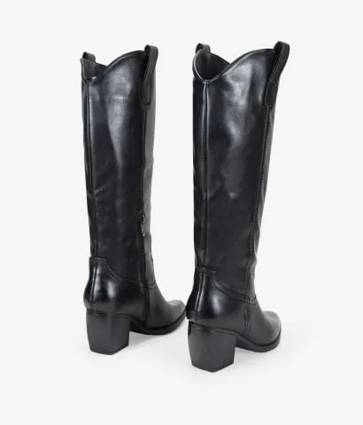Botas cowboy altas negras 