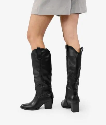 Botas cowboy altas negras 