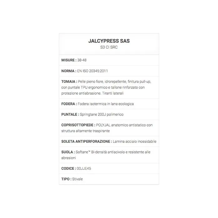 Botas de seguridad Jallatte Jalcypress SAS S3 CI SRC