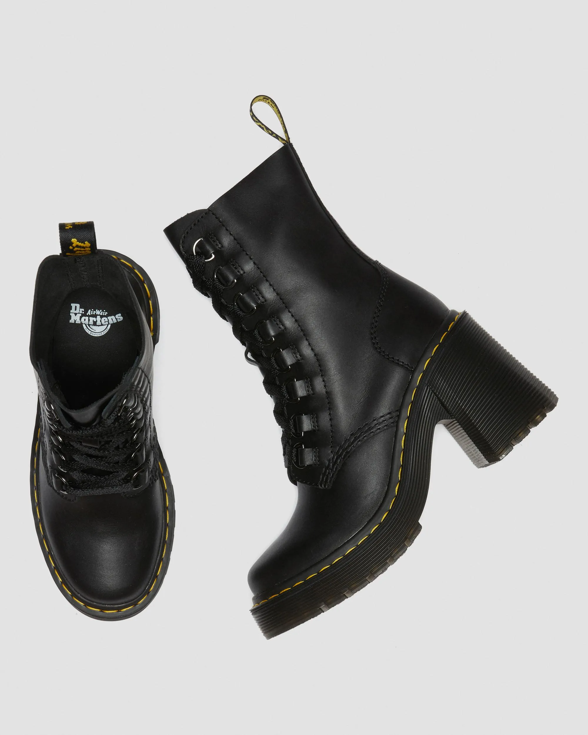 Botas de tacón ancho Chesney de piel