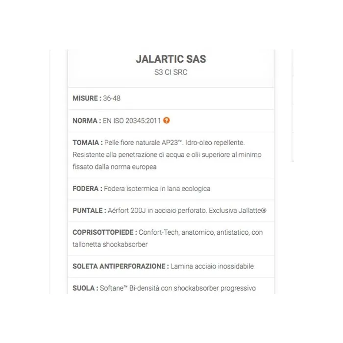 Botas de trabajo Jallatte Jalartic sas S3 CI SRC