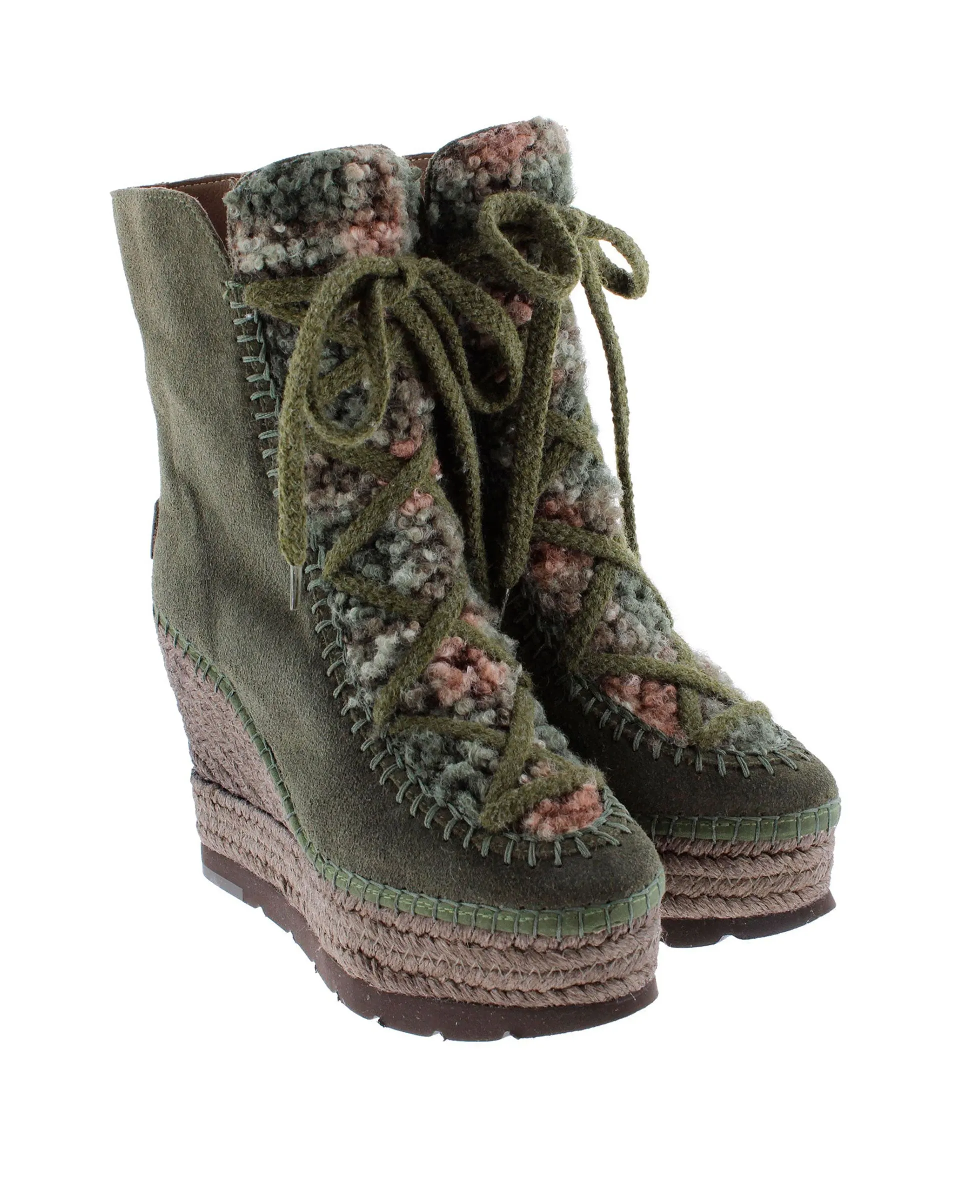 Botin borreguito en serraje kaki Tilo 7
