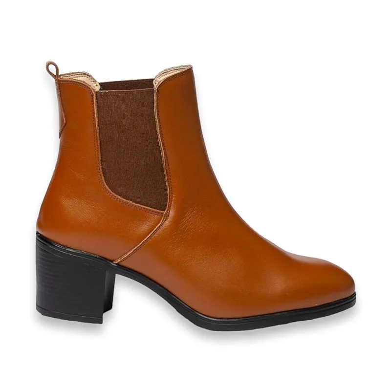Botines Chelsea Mujer Piel Napa Suave Plantilla Piel Y Gel 1303 Cuero, de Eva Mañas