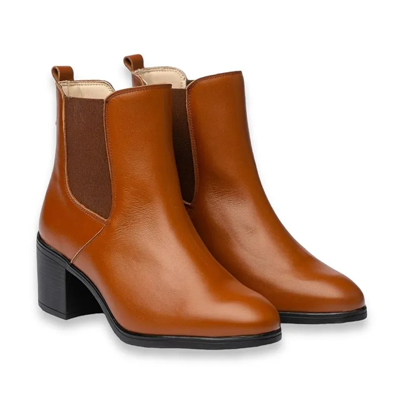 Botines Chelsea Mujer Piel Napa Suave Plantilla Piel Y Gel 1303 Cuero, de Eva Mañas