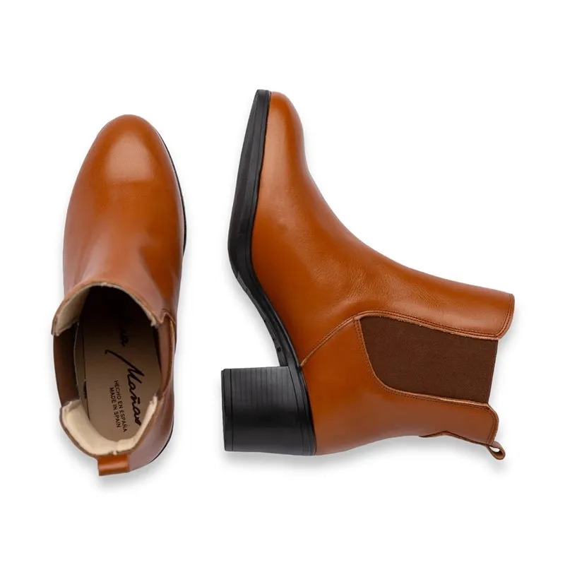 Botines Chelsea Mujer Piel Napa Suave Plantilla Piel Y Gel 1303 Cuero, de Eva Mañas