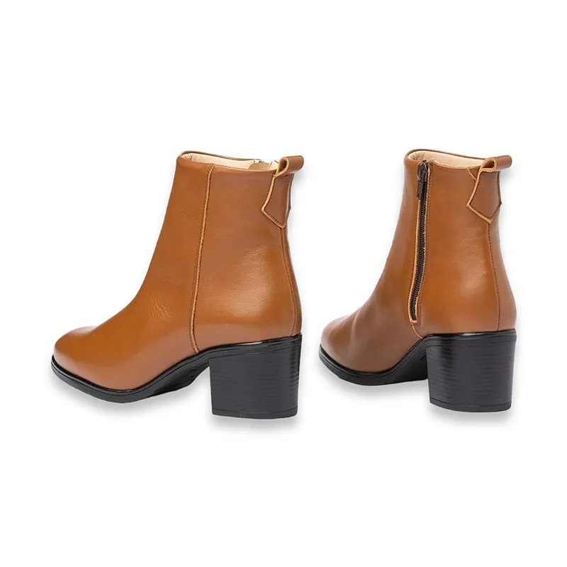 Botines Mujer Piel Napa Suave Plantilla Piel Y Gel 1302 Cuero, de Eva Mañas