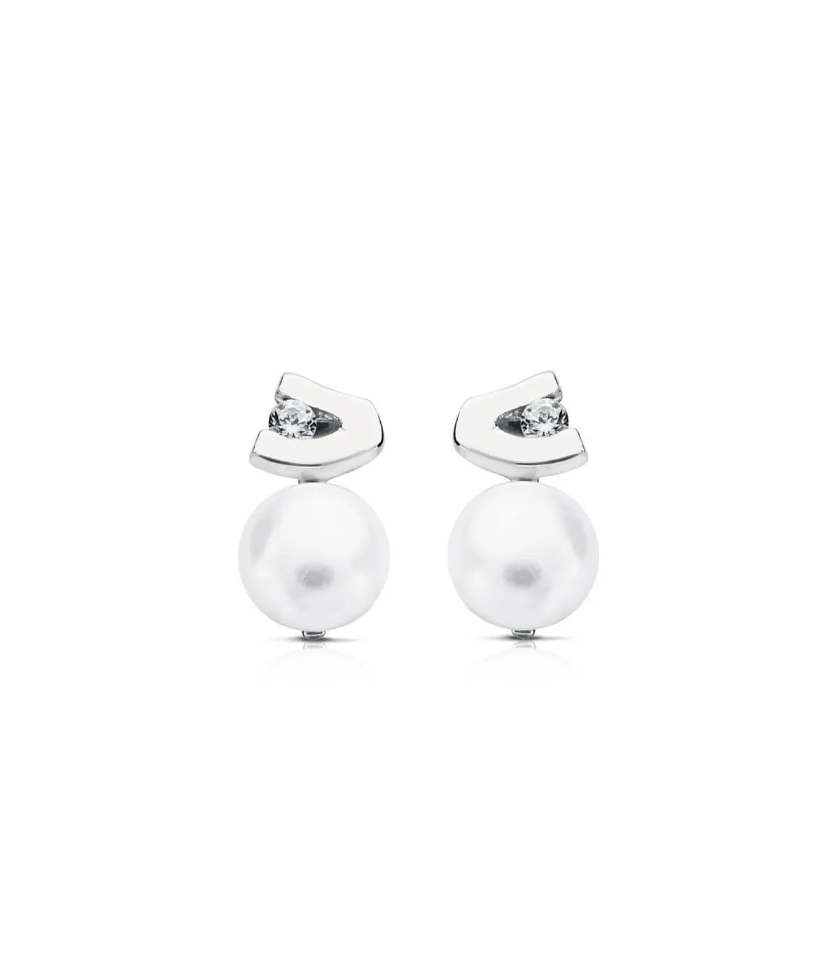 Boucles d'oreilles or blanc Treva 18 Carats