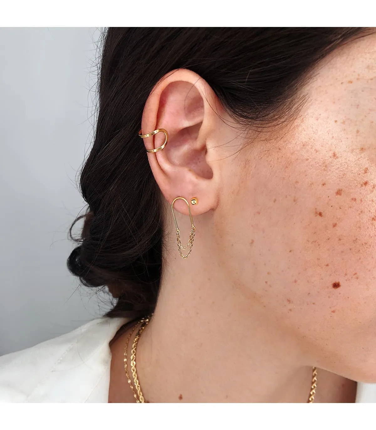 Boucles d'oreilles Sand Clip & Chain Or 18K