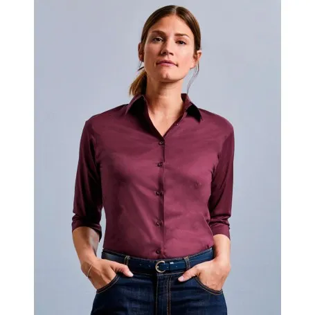 Camisa ajustada manga 3/4