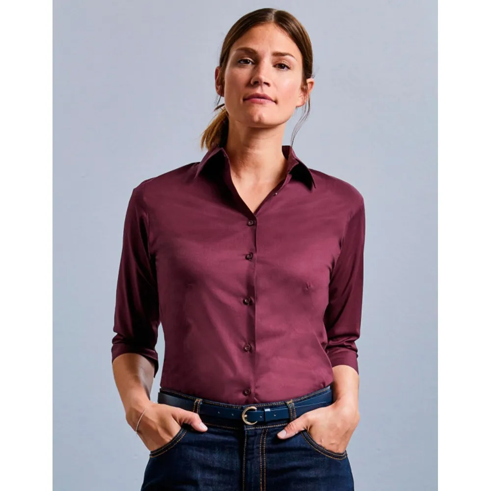 Camisa ajustada manga 3/4