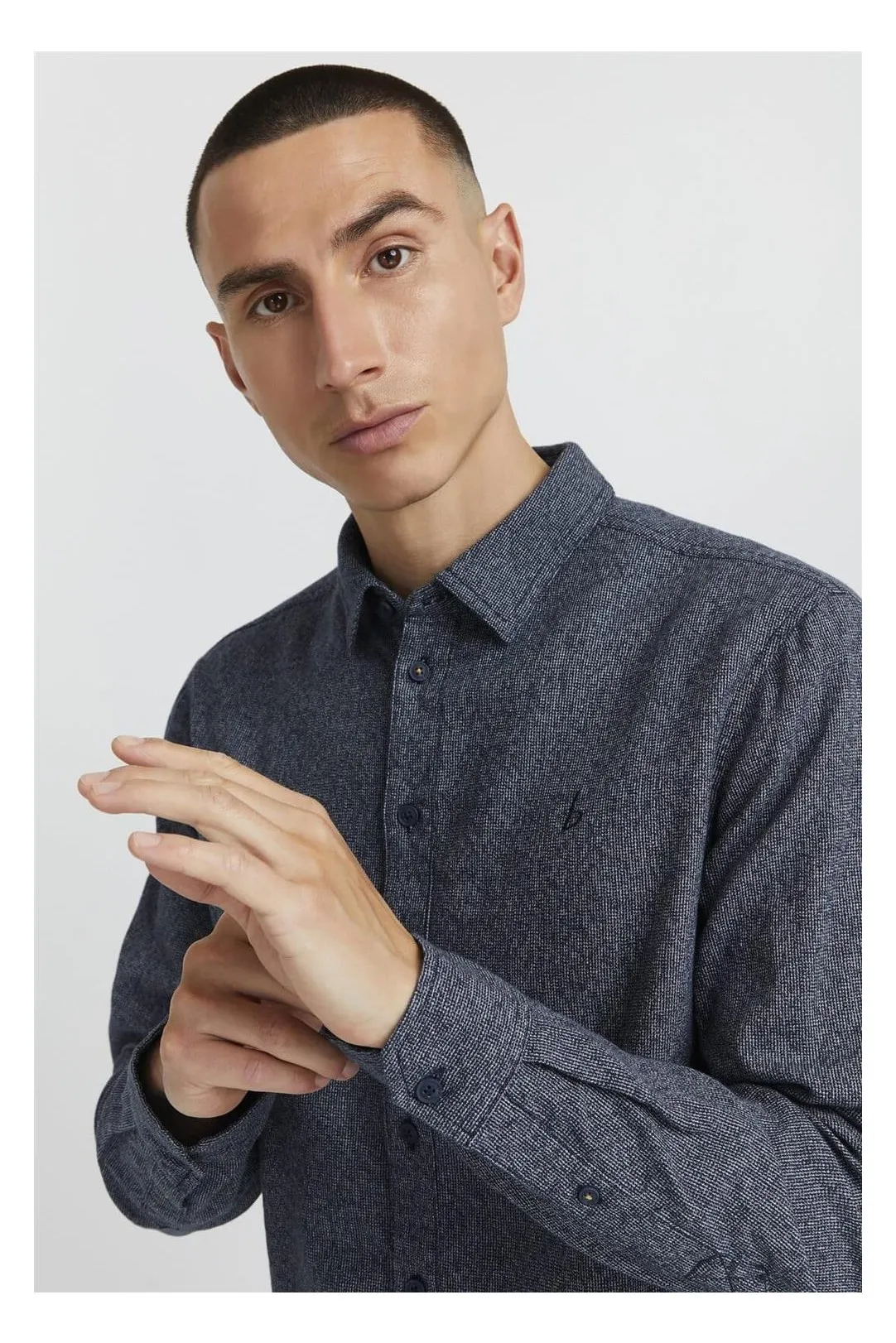 Camisa hombre manga larga azul