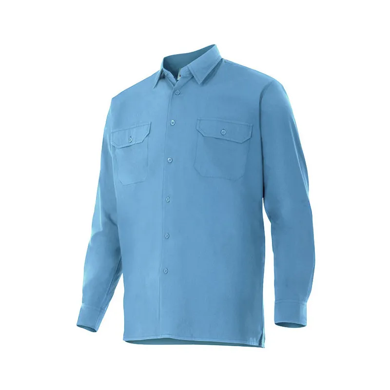 CAMISA LABORAL INDUSTRIA MANGA LARGA CELESTE  VELILLA