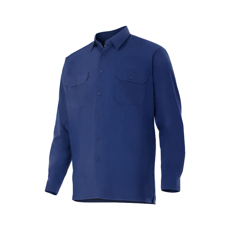 CAMISA LABORAL INDUSTRIA MANGA LARGA MARINO  VELILLA
