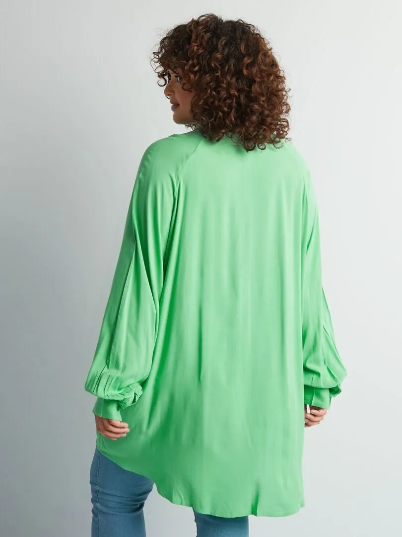 CAMISA LARGA DE MANGA LARGA  VERDE