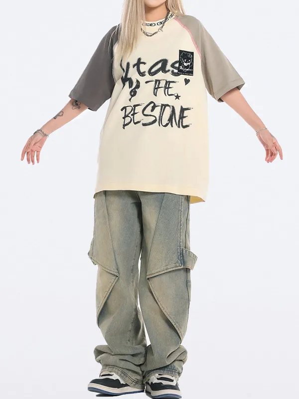 Camiseta de manga corta extragrande con manga raglán Street