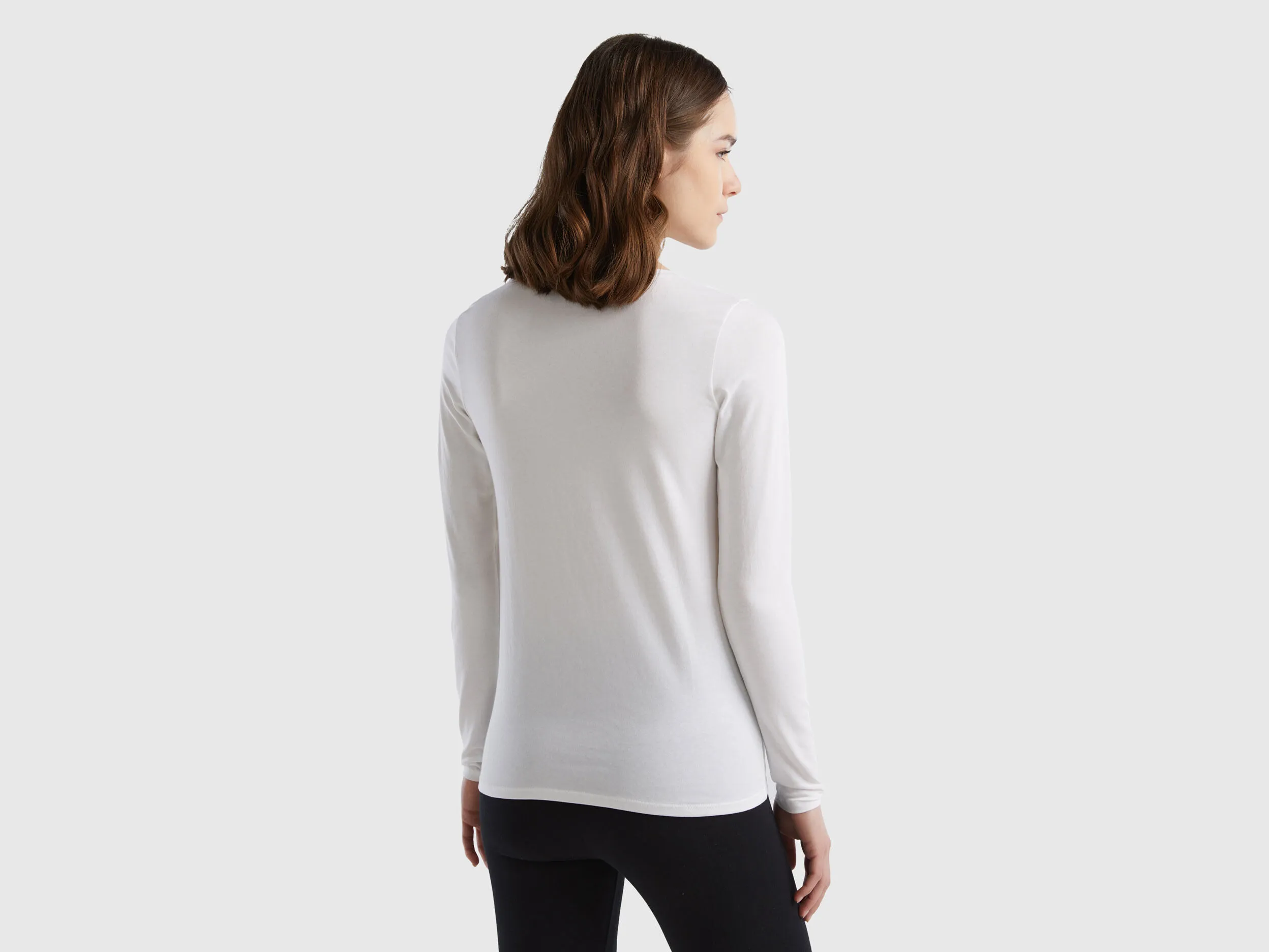 Camiseta de manga larga de algodón orgánico sumamente elástico