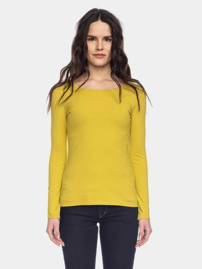 Camiseta Deborah manga larga algodón orgánico amarillo