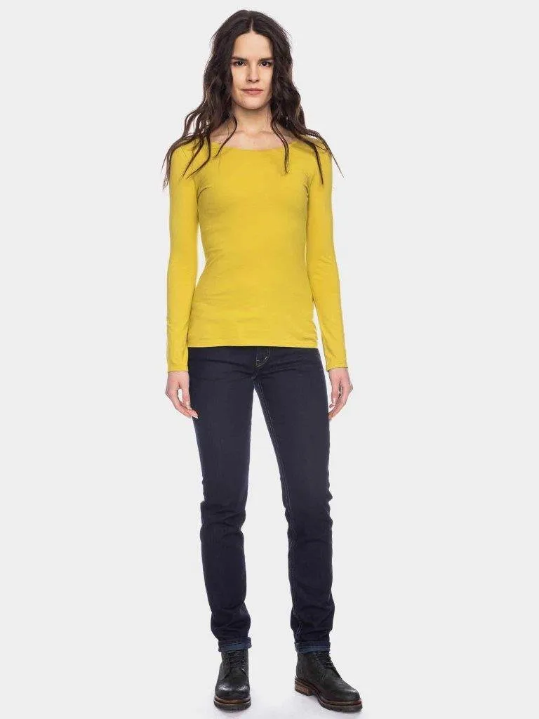 Camiseta Deborah manga larga algodón orgánico amarillo