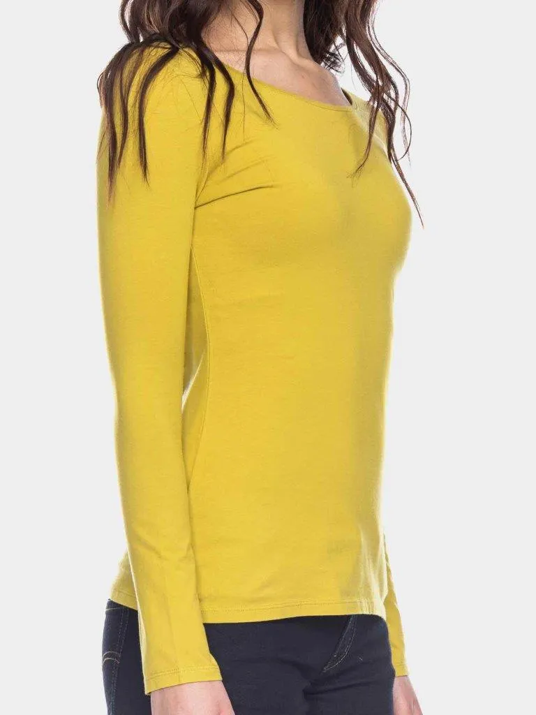 Camiseta Deborah manga larga algodón orgánico amarillo