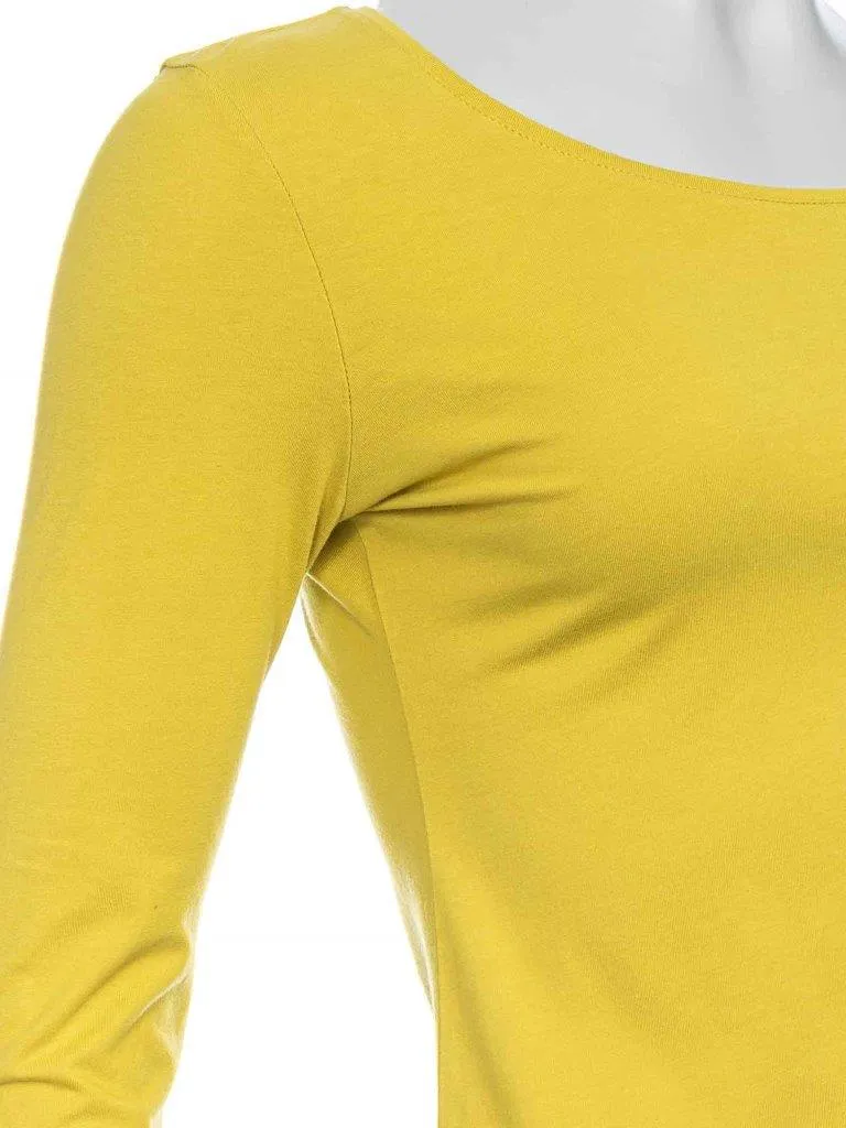 Camiseta Deborah manga larga algodón orgánico amarillo
