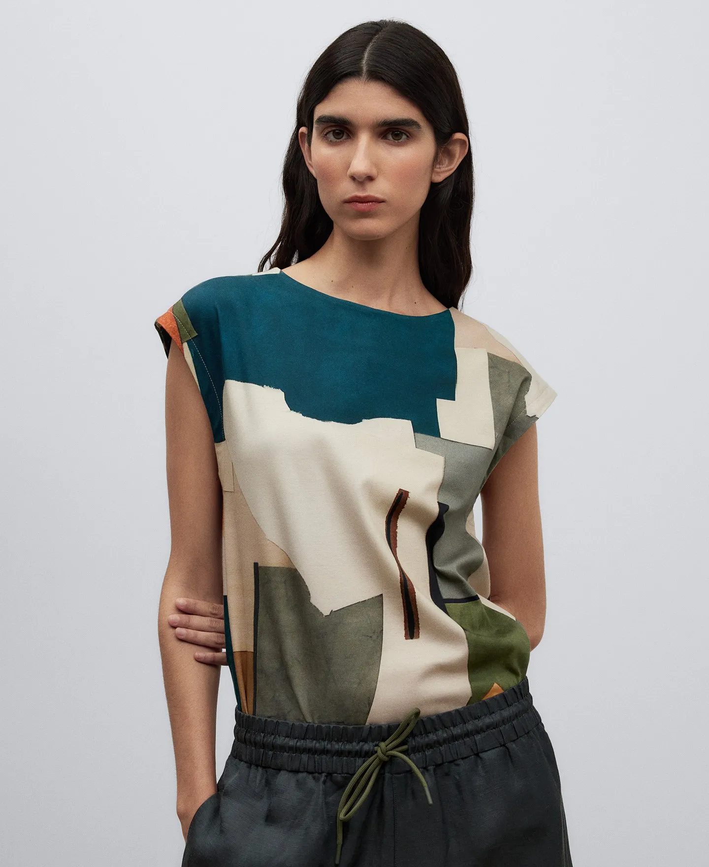 Camiseta estampada manga japonesa mujer